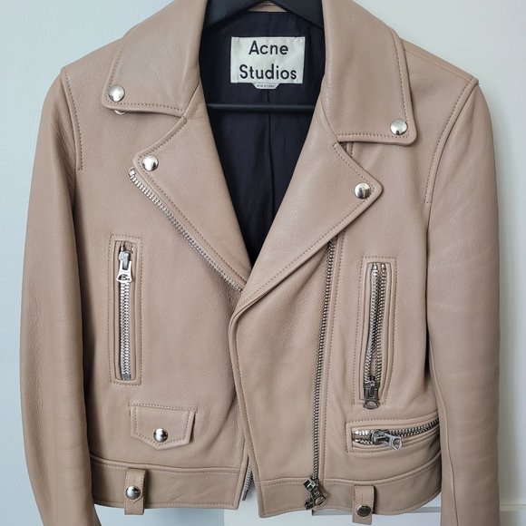 Acne Studios Jackets & Blazers - ACNE STUDIOS Leather Jacket Neutral (FR34, XS)